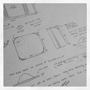 My sketched steps of the Hooded Towel Tutorial